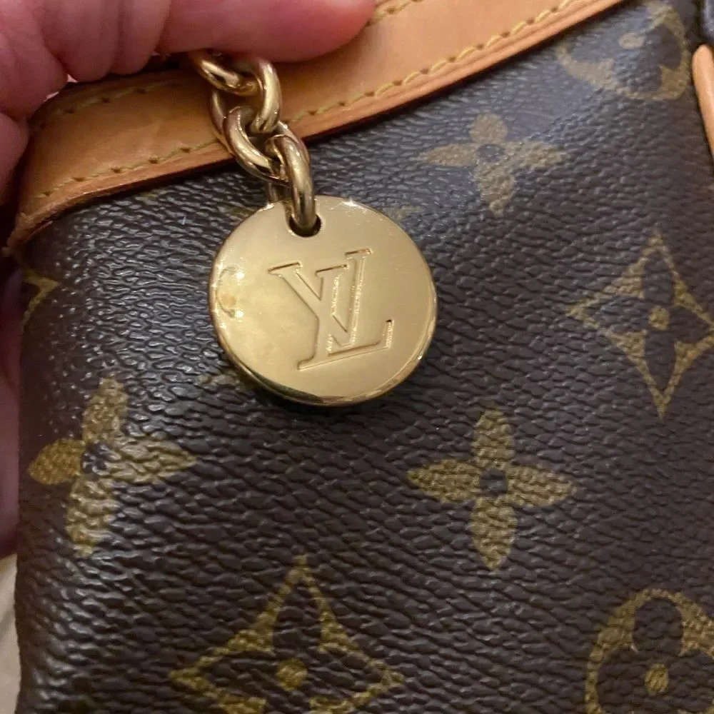 Louis Vuitton Tivoli GM Authentic Brown Leather & Monogram Canvas Shoulder Bag